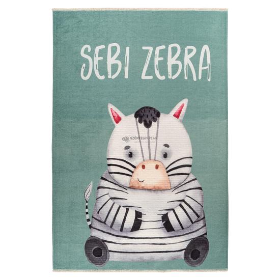MyGréta 614 Zöld színű Zebra mintás gyerekszőnyeg 120-170