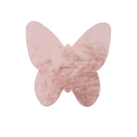 MyLuna 855 púder rózsaszín színű pillangó alakú puha gyerekszőnyeg 86-86cm