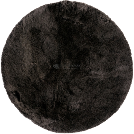 mySamba 495 Antracit színű kör alakú szőrme szőnyeg 160-160