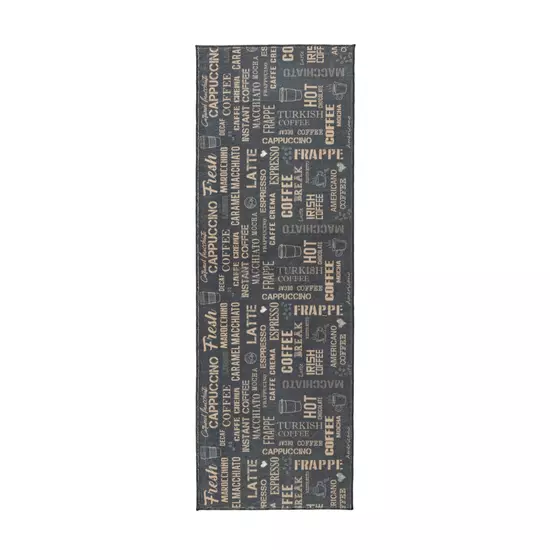 Casa 205 barna színű feliratos konyhai szőnyeg 60-180